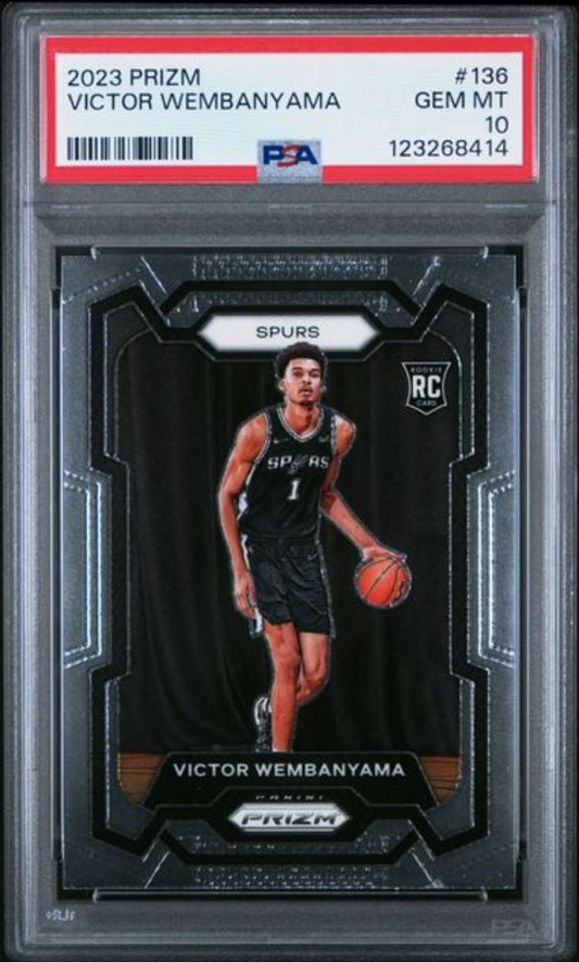 Graded 2023 Panini Prizm Victor Wembanyama #136 Rookie RC Basketball Card PSA 10 Gem Mint