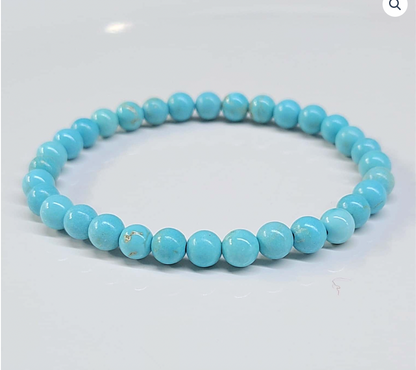 Blue Howlite Round Bead Bracelet - The Anger Eater