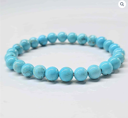 Blue Howlite Round Bead Bracelet - The Anger Eater