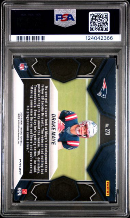 Graded 2024 Panini Mosaic Drake Maye #273 Red Rookie RC Football Card PSA 10 Gem Mint