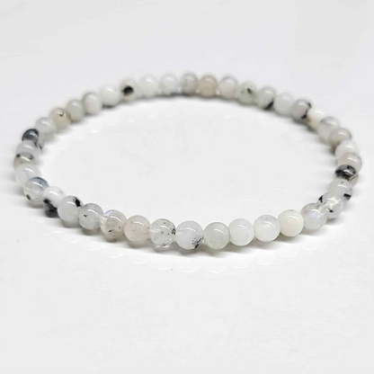 Rainbow Moonstone Round Bead Bracelet - The Goddess Stone