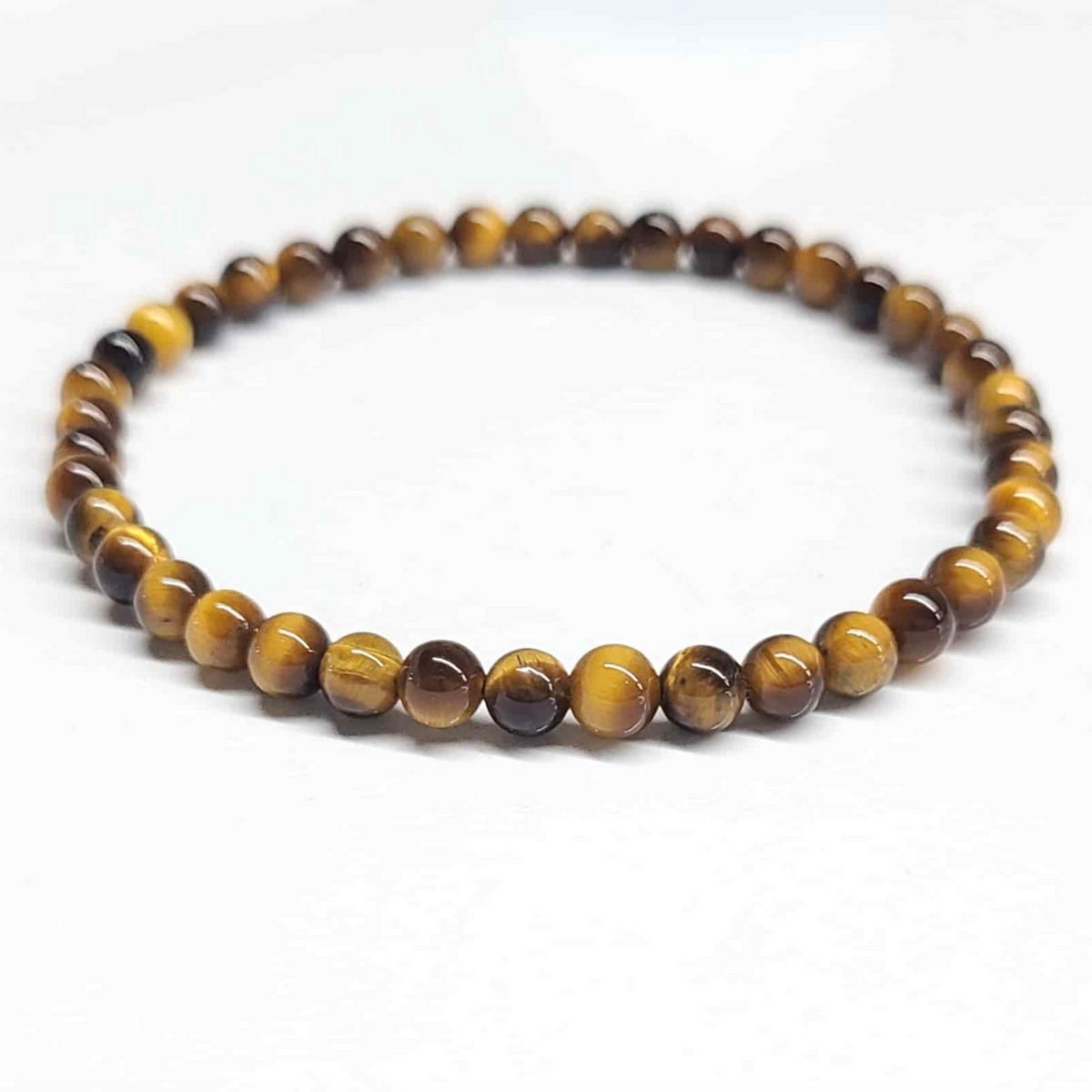 Tiger Eye Round Bead Bracelet - Stone of Balance & Bold Action