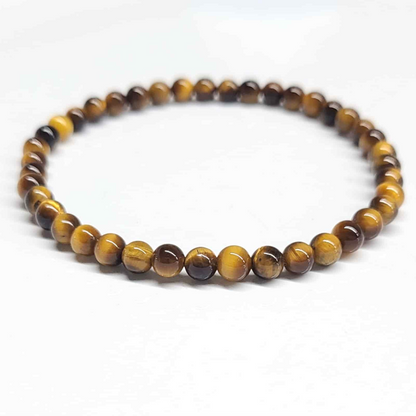 Tiger Eye Round Bead Bracelet - Stone of Balance & Bold Action