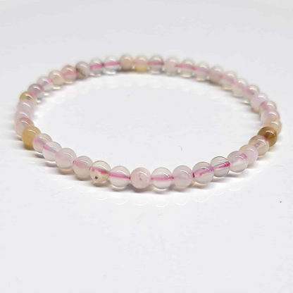 Flower Agate Round Bead Bracelet - Stone of the Divine Feminine