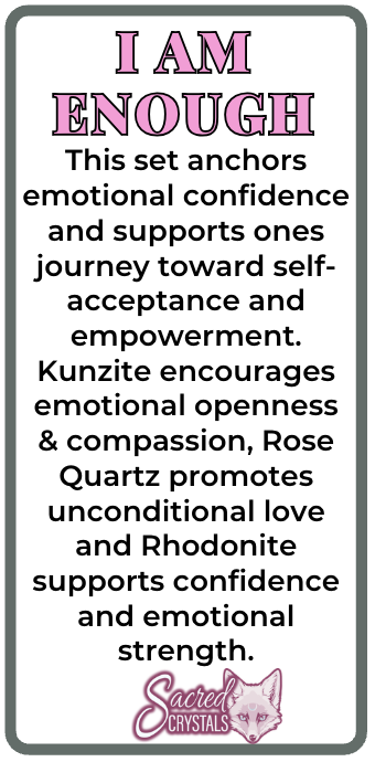 I AM ENOUGH - Kunzite, Rose Quartz, Rhodonite Gem Jewelry Set