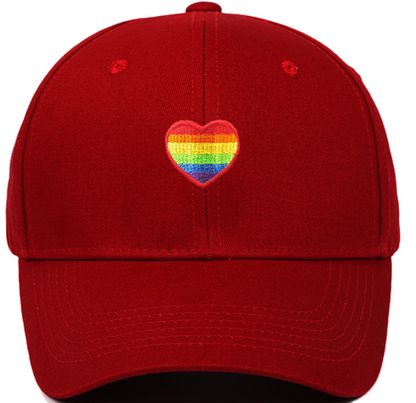 🌈 Pride Heart Embroidered Baseball Cap – Unisex Adjustable Hat (Lots of Color Choices!)
