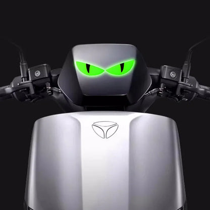 2 Reflective Devil's Eye stickers for motorcycle - improves night visibility and safety, durability, and fashion