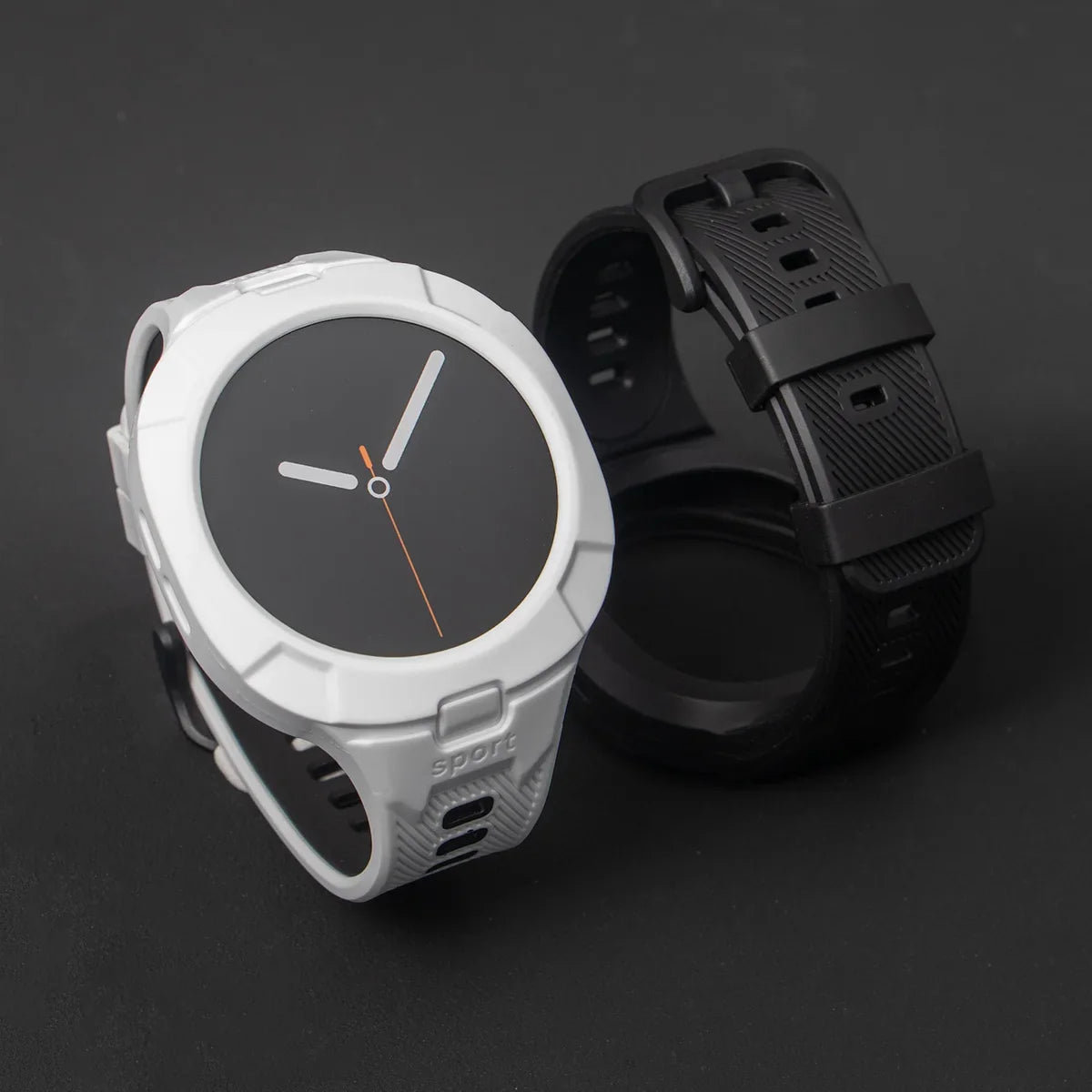 Samsung Galaxy Watch8 & 9 44mm Silicone Sport Band with Built-in Case
