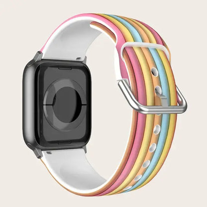 Apple Watch Patterned & Clear Silicone Band with Buckle