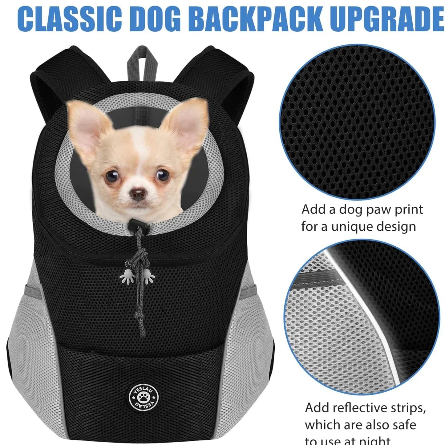 Dog Shoulder Carrier Backpacks Comfortable Front Backpack Carrier for Biking Hiking Camping