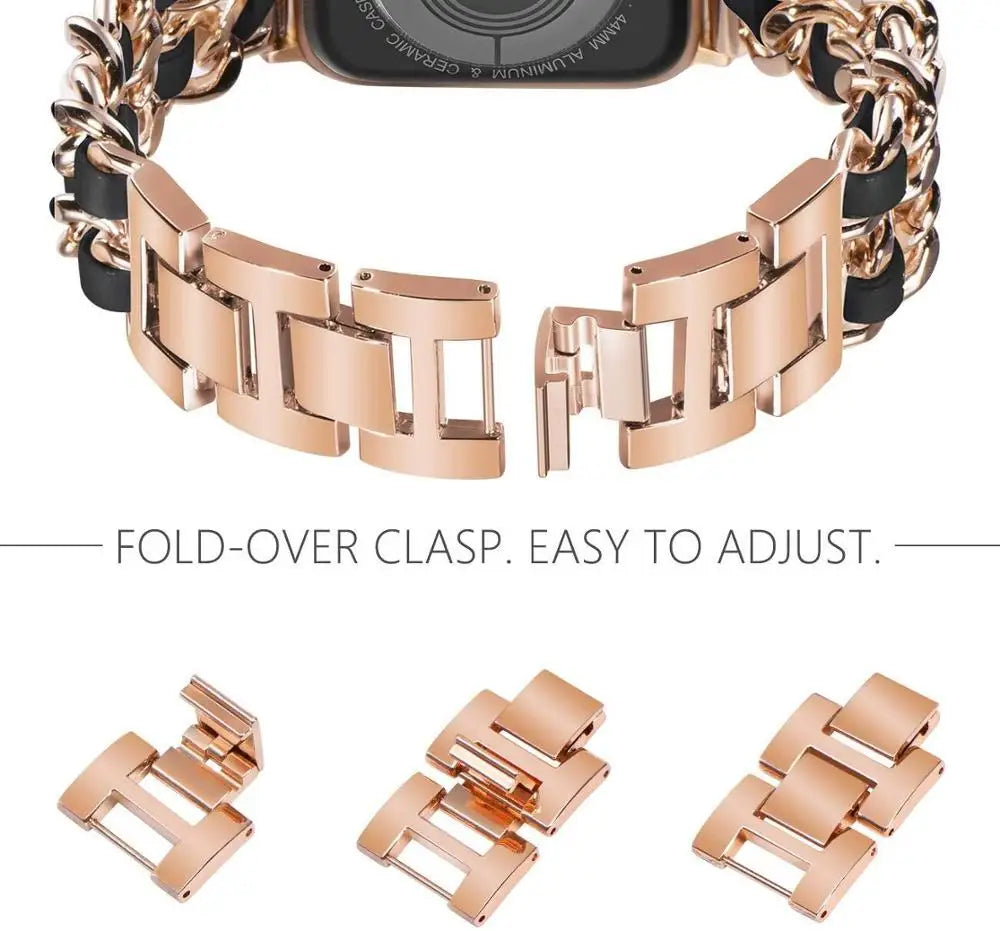 Apple Watch Stainless Steel Strap - Luxury Chain Design