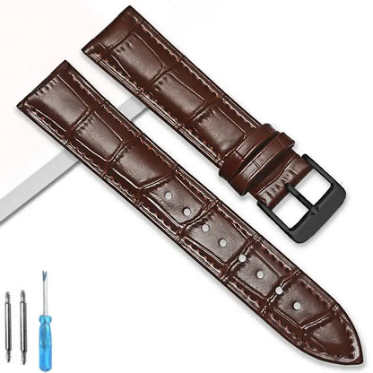 TicWatch Pro 5, Pro 3 & E3 Crocodile-Embossed Leather Buckle Band