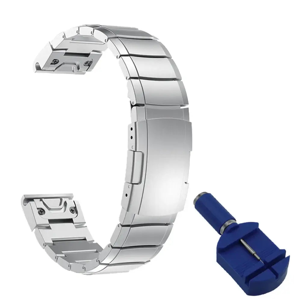 Garmin QuickFit 20/22/26mm Stainless Steel Flat-Link Bracelet