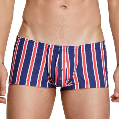 SEOBEAN Striped Boxers Shorts Men Cotton Underwear Boxers Pajama Shorts Loungewear Aro Pants Mens Underpants
