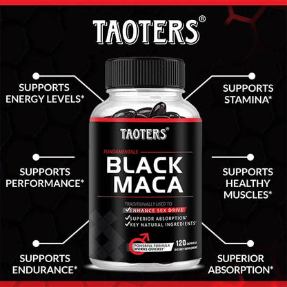Black Maca Capsules - Improves Endurance and Performance - Mood and Immune Support, Builds Muscle