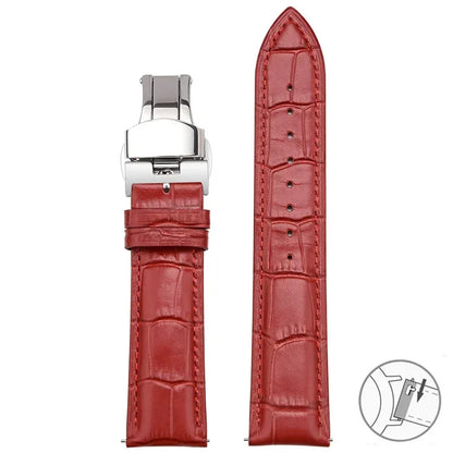 Samsung Galaxy Watch 7, 6, 5, 4 & FE Croc-Embossed Leather Band