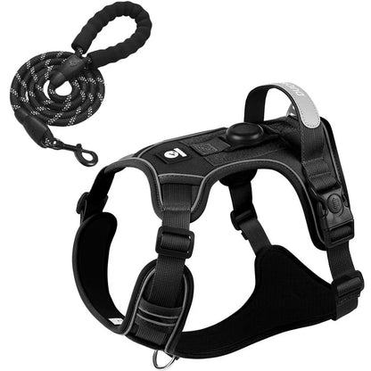 TrackSafe Reflective No-Pull Dog Harness & Leash Set