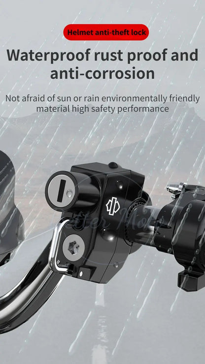 Motorcycle Helmet Lock Anti-theft Security Safety For Handlebar