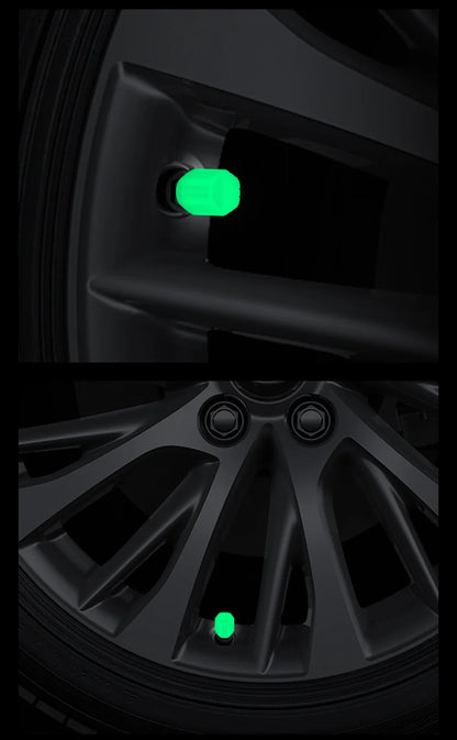 4PCS Luminous Valve Stem Caps