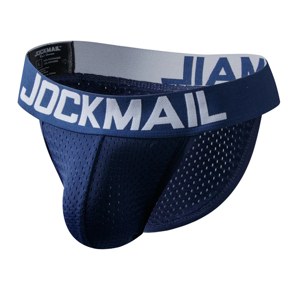Blue Men's JOCKMAIL JM353 - Full Mesh Brief
