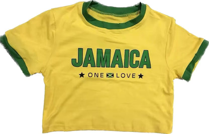 Jamaican swimwear crop top shirt