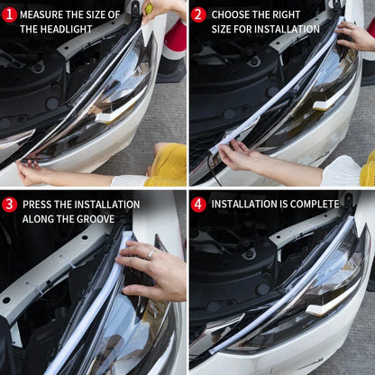 12V RGB LED Daytime Running Lights - APP Controlled, Ultra-thin Flexible Strip, 2 Pcs