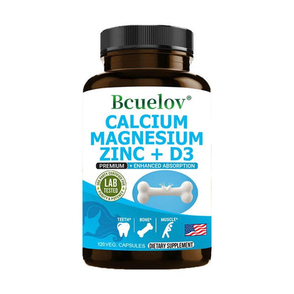 Calcium Magnesium Zinc Vitamin D3 Supplement, Helps Bones, Muscles and Nerve Function, Immune Function and Overall Health