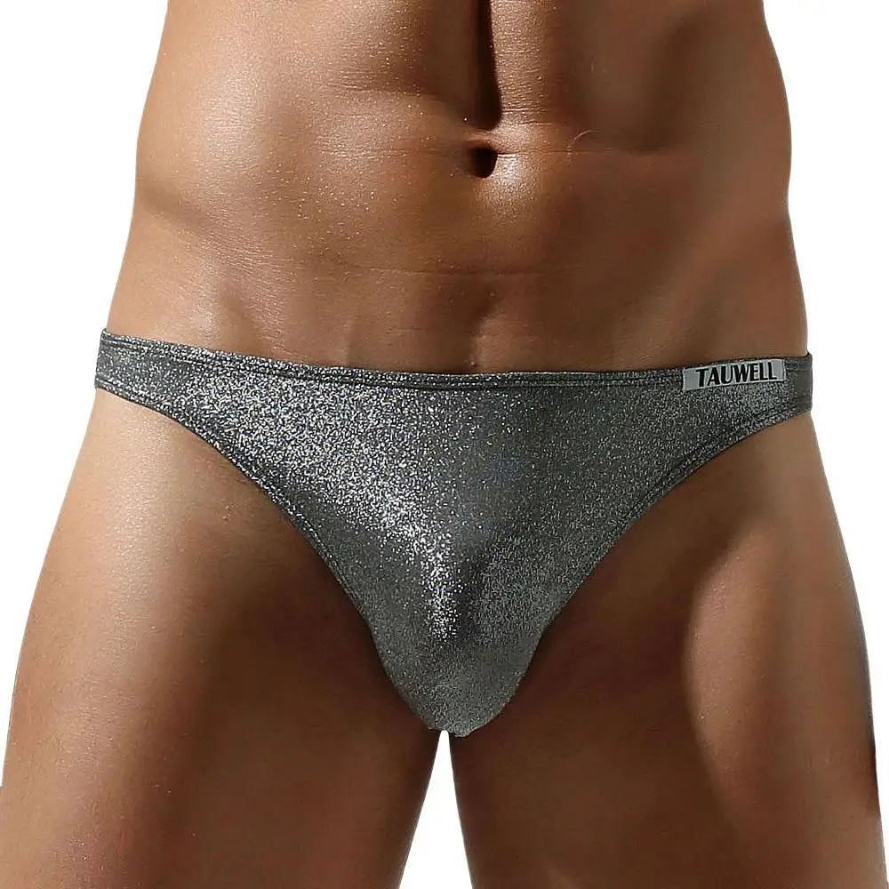 TAUWELL New Men's Sexy Briefs Shiny Fabrics Underwear Men Low-rise Panties Fashion Bikini Briefs