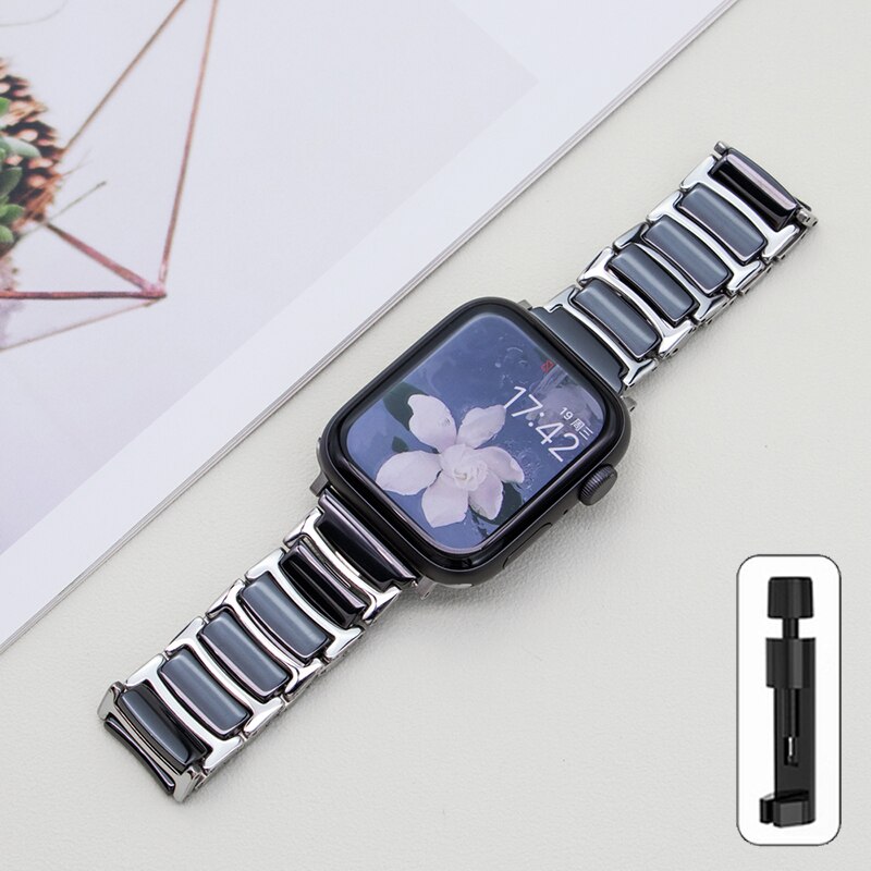 Apple Watch Ceramics+Steel Bracelet/Band Series 11/10/9/8/7/6/5/4/ SE / Ultra 1/2/3