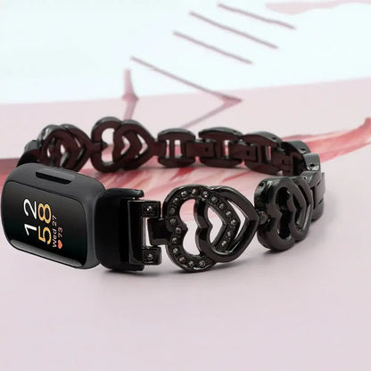 Fitbit Inspire 3 Steel Heart Design Band – Elegant Stainless Steel Strap