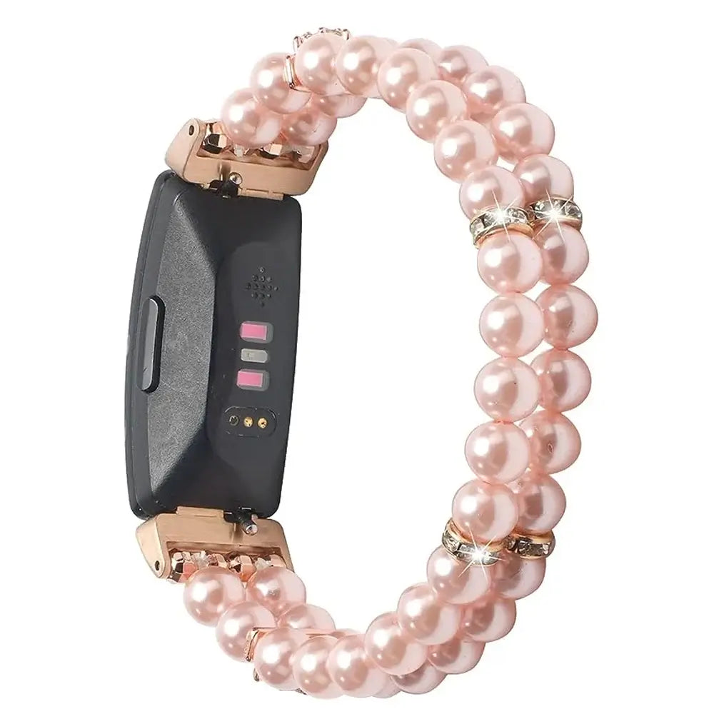 Fitbit Inspire 3 Elastic Pearl Band – Stylish Beaded Stretch Strap