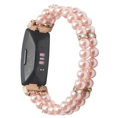Fitbit Inspire 3 Elastic Pearl Band – Stylish Beaded Stretch Strap