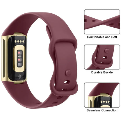 Fitbit Charge 5 6 Silicone Band - Comfortable Stylish Design