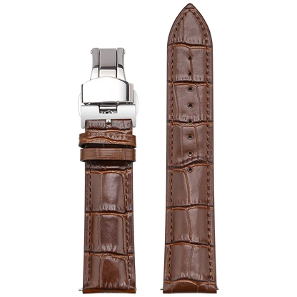 Samsung Galaxy Watch 7, 6, 5, 4 & FE Croc-Embossed Leather Band