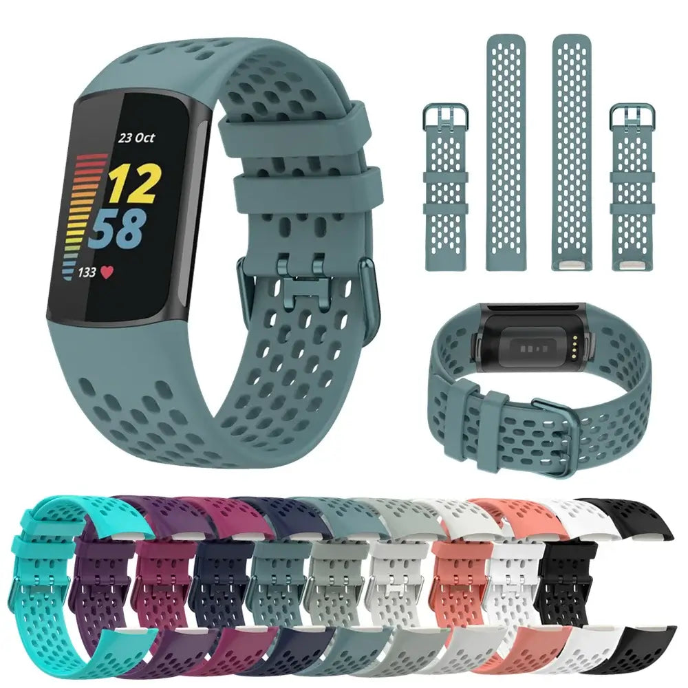 Fitbit Charge 5 6 Silicone Band - Soft Flexible Waterproof