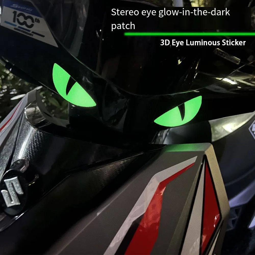 2 Reflective Devil's Eye stickers for motorcycle - improves night visibility and safety, durability, and fashion