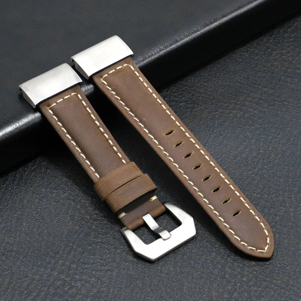 Garmin QuickFit 22/26mm Stitched Leather Buckle Band