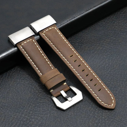 Garmin QuickFit 22/26mm Stitched Leather Buckle Band