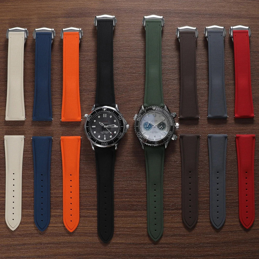 Samsung Galaxy Watch 7, 6, 5, 4 & FE Sailcloth-Texture FKM Rubber Band
