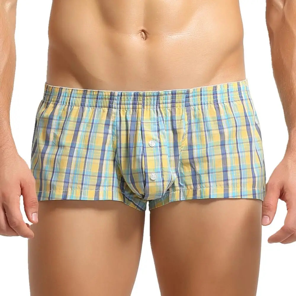 SEOBEAN Men's Boxer Shorts Underwear Plaid