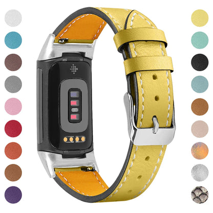 Fitbit Charge 5 6 Leather Strap - Stylish and Comfortable