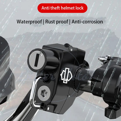 Motorcycle Helmet Lock Anti-theft Security Safety For Handlebar