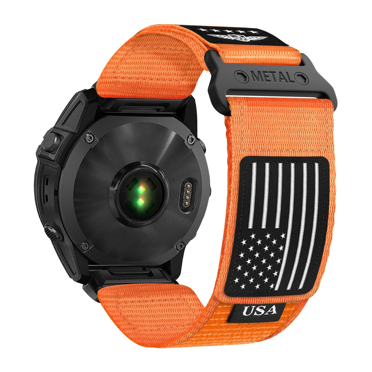 Garmin QuickFit 20/22/26mm Nylon Band with USA Flag Patch