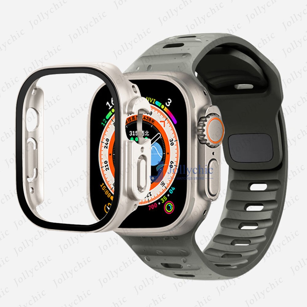 Silicone Sport Band+Case for Apple Watch Ultra Band Case Strap