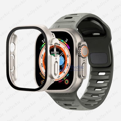 Silicone Sport Band+Case for Apple Watch Ultra Band Case Strap