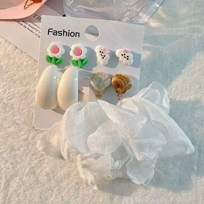 Handmade Cotton Long Tassel  Earrings
