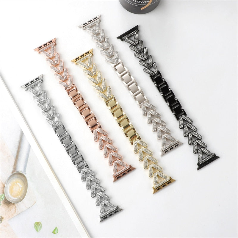 Apple Watch Steel Luxury Chain Strap Series 11/10/9/8/7/6/5/4/ SE / Ultra 1/2/3