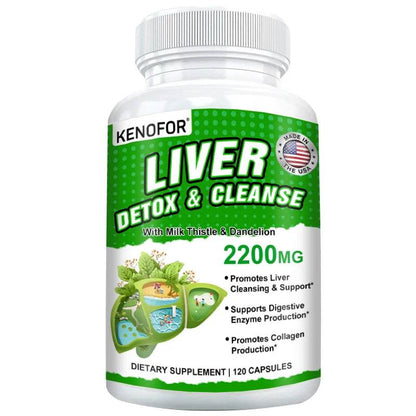 Fatty Liver Cleanse and Liver Detox Supplement - with Turmeric, Milk Thistle and Dandelion for Men Women To Support Liver Health