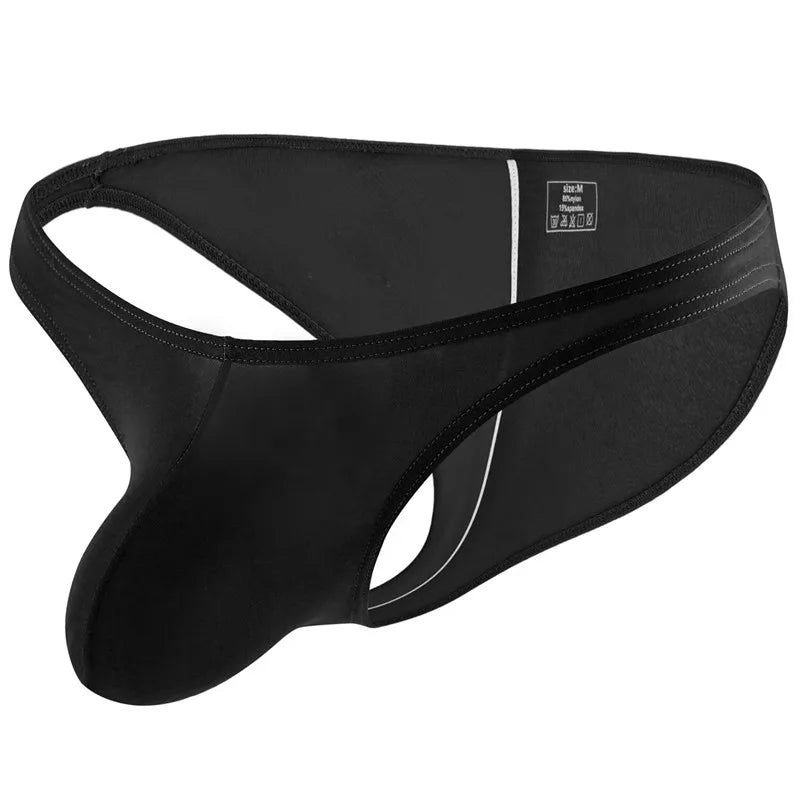 Black Wrinkle Large Size Briefs High Elastic Ice Silk Man Underwear