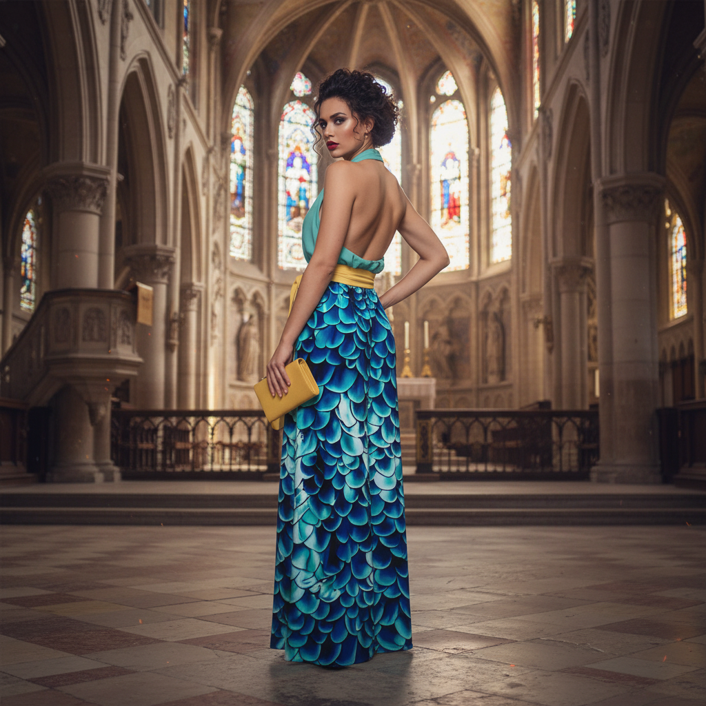 Sea Baby Backless Womens Halter Maxi Dress